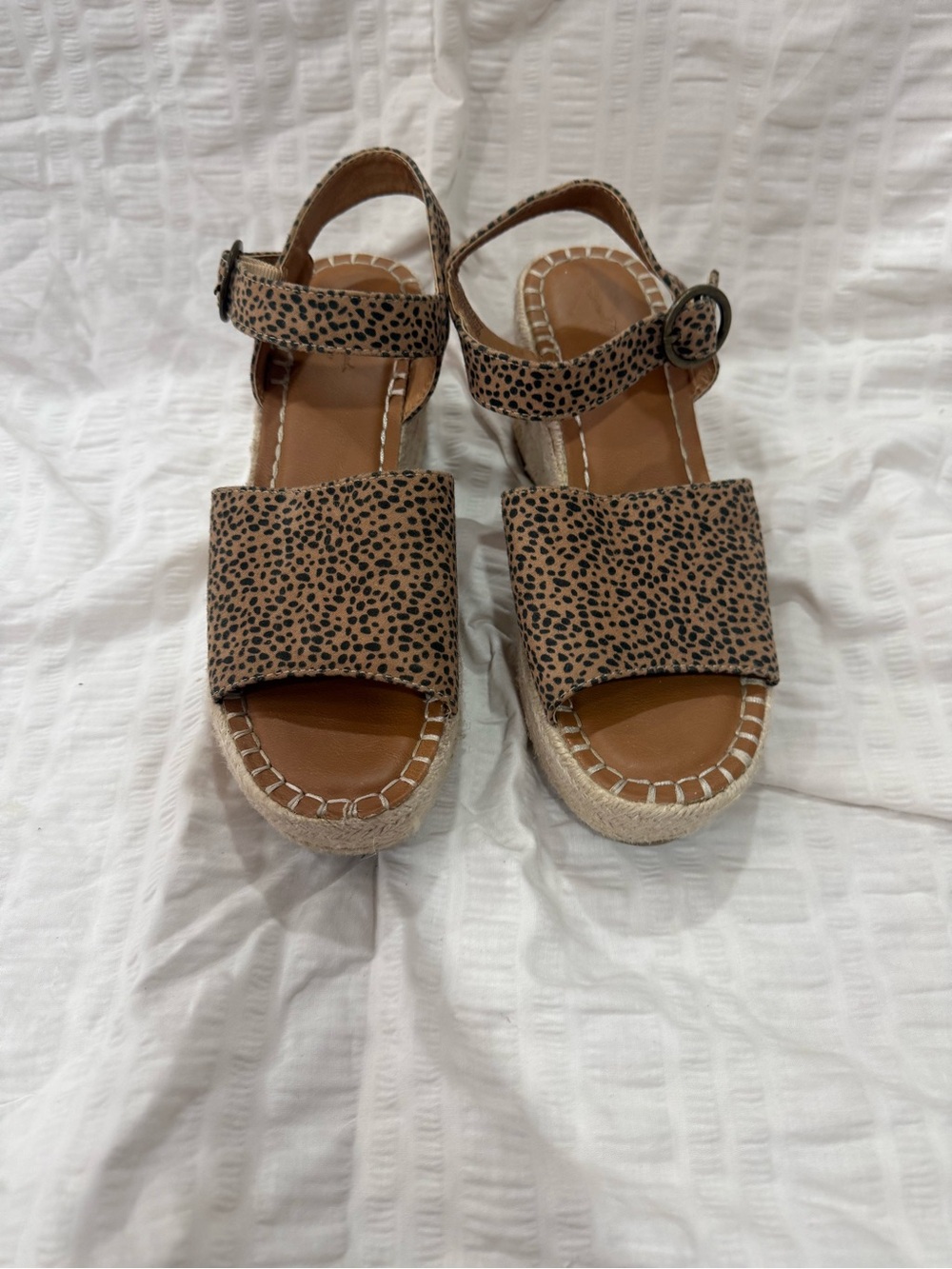 Target Tan and Black Leopard Print Wedge Sandals